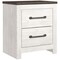 Saltoro Sherpi Jule 25 Inch Modern Rustic Wood Nightstand, 2 Tone, Gray Plank Top, White-
